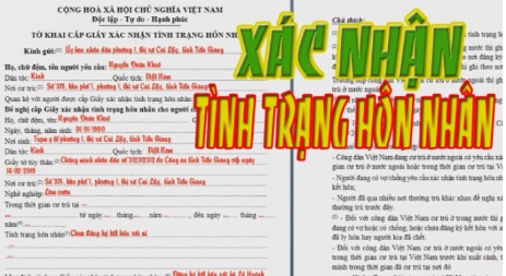 Xác nhận tình trạng hôn nhân.