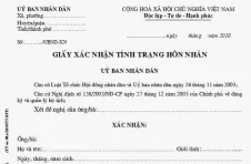 Mẫu đơn xin xác nhận tình trạng hôn nhân