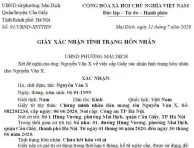 Giấy chứng nhận độc thân mới nhất